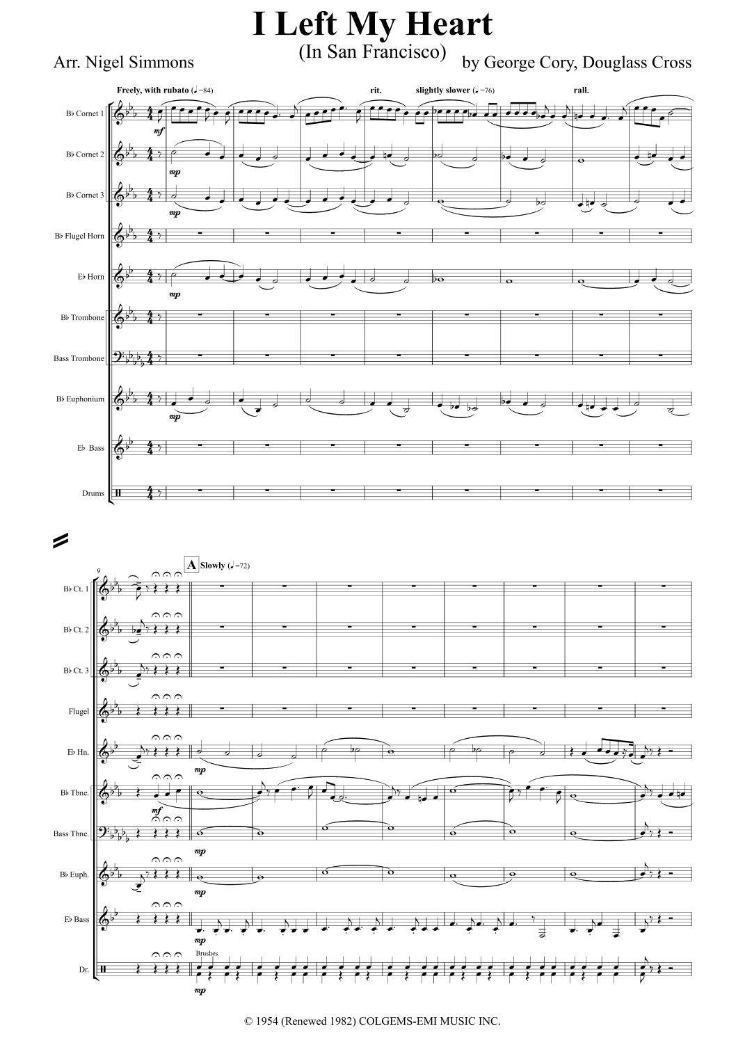 I Left My Heart In San Francisco (arr. Nigel Simmons)
