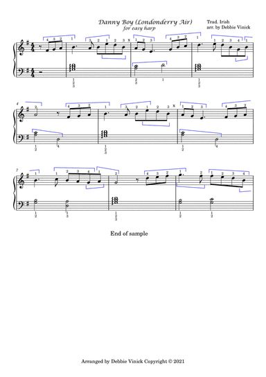 Danny Boy (Londonderry Air)- easy harp (arr. Debbie Vinick)
