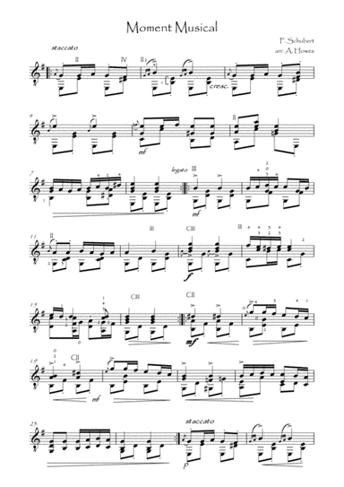 Moment Musical No.3 for Classical Guitar (arr. Andrew Howes)