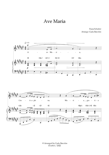 Ave Maria - Schubert F# Major Chords (arr. Cadu Barcelos)