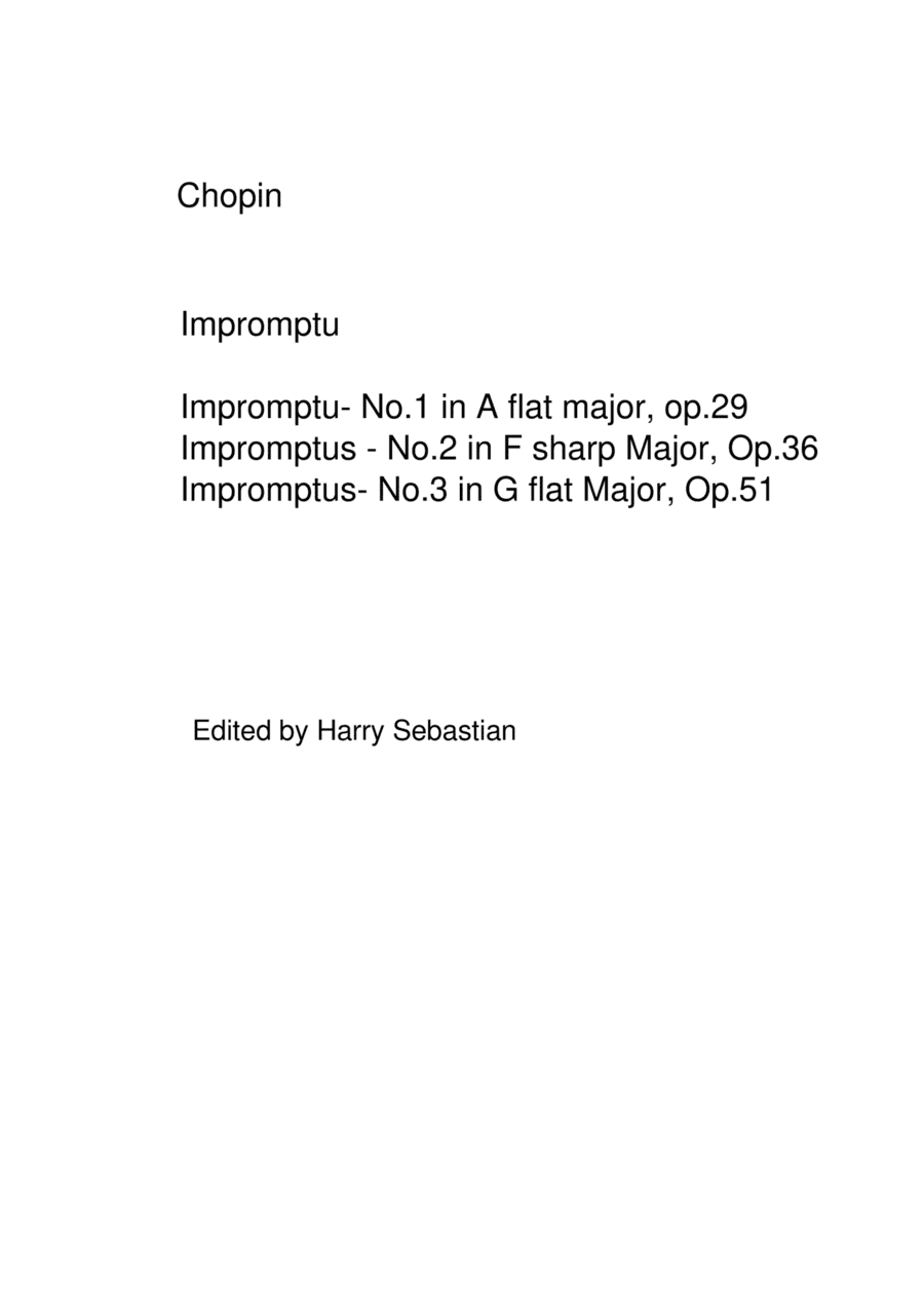 chopin- Impromptu No 1 to No 3 (arr. Harry Sebastian)