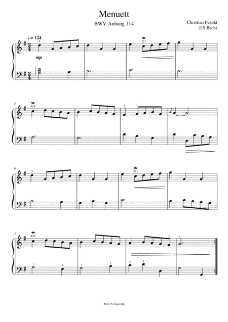 Menuett(G-major) (arr. Nakanishi Tsuyoshi)