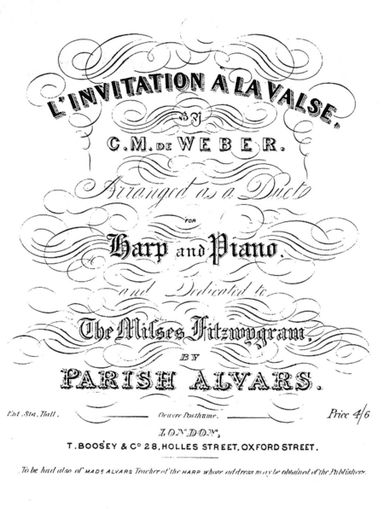 C.M. von Weber: Aufforderung zum Tanze (Invitation à la danse) for harp and piano