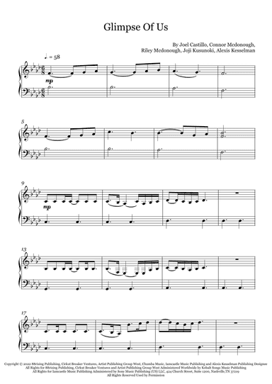 Glimpse Of Us (arr. Fernanda Moura)