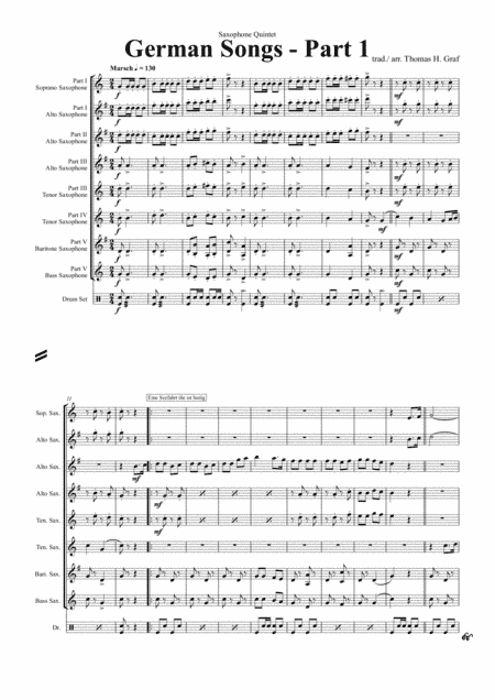 German Songs Part 1 - Oktoberfest - Saxophone Quintet (arr. Thomas H. Graf)