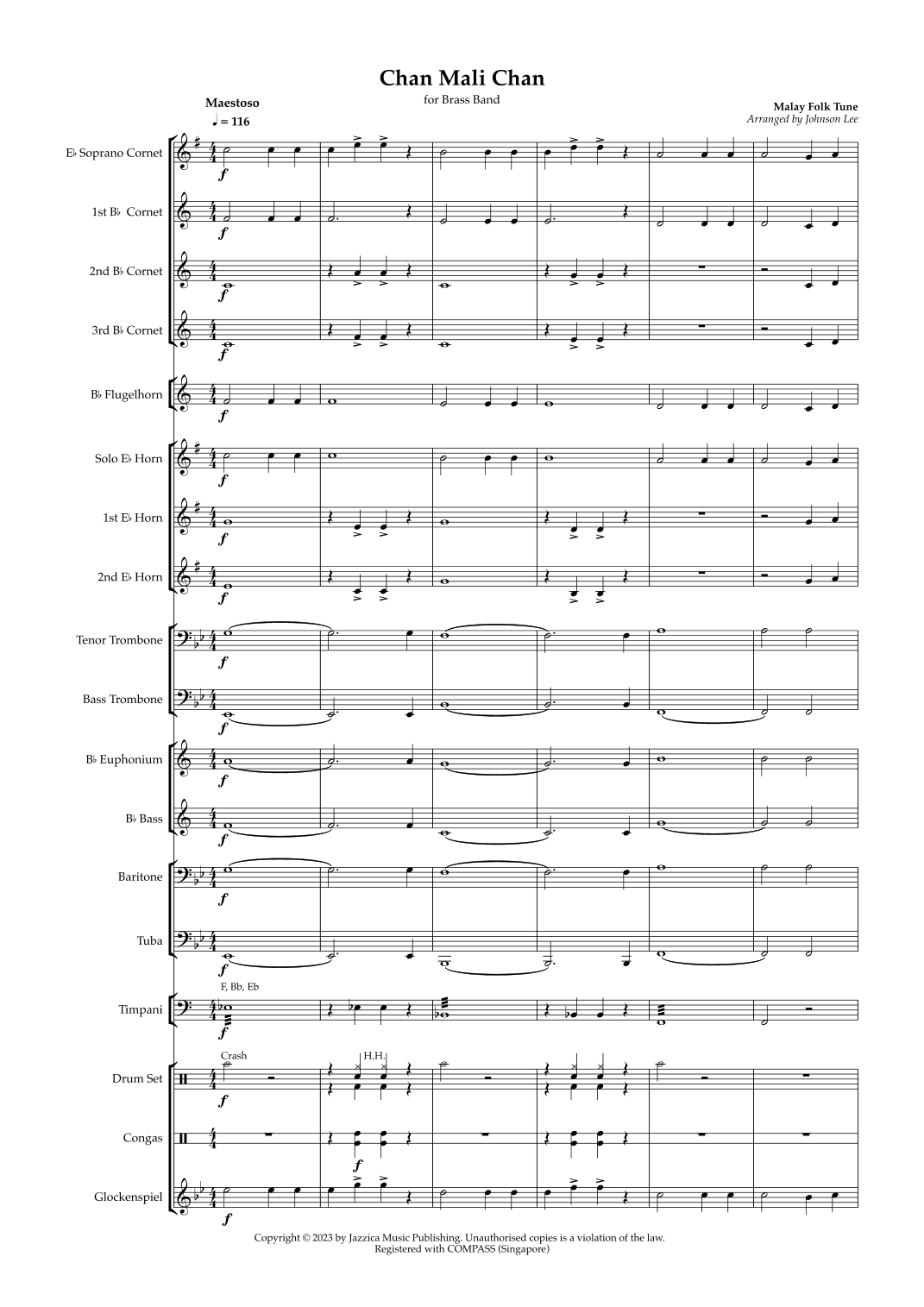 Chan Mali Chan (arr. Johnson Lee)