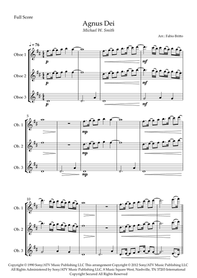 Agnus Dei (arr. Fabio Britto)