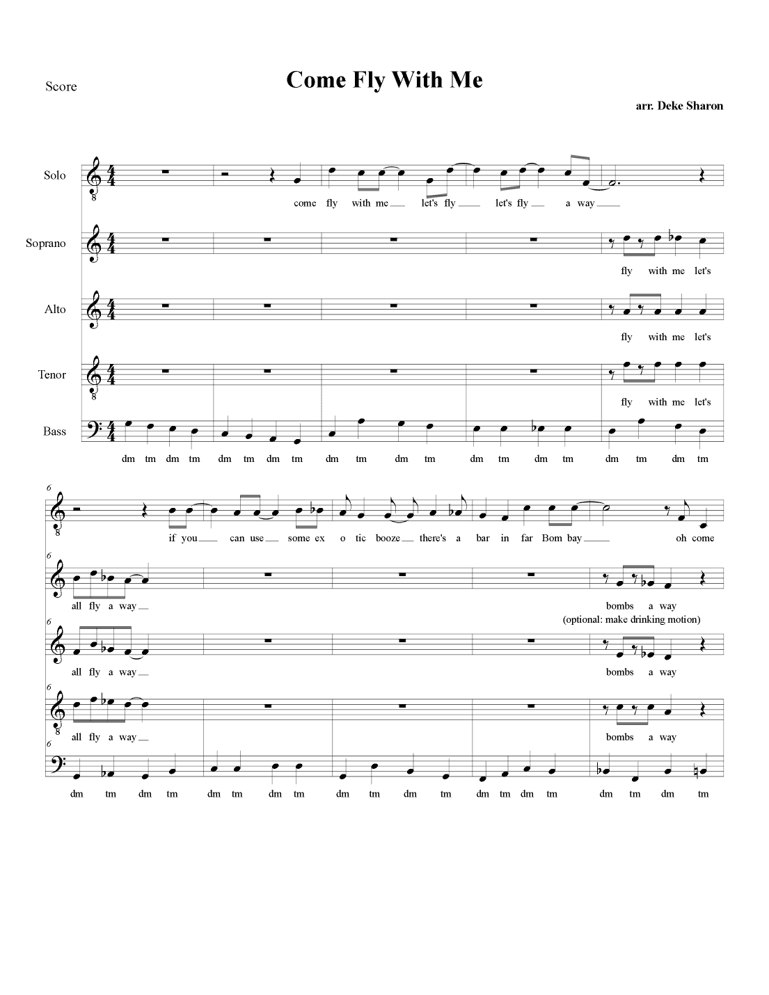 Come Fly With Me (arr. Deke Sharon)