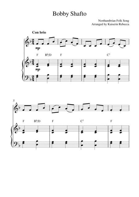 Bobby Shafto (arr. Kaiserin Rebecca)