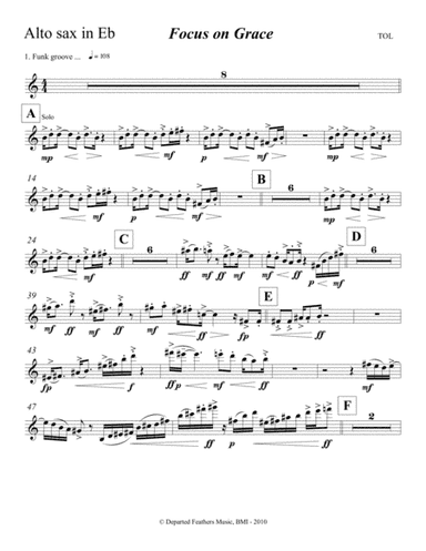 Focus on Grace ... A concerto for jazz saxophone and orchestra (2010) Alto saxophone solo part