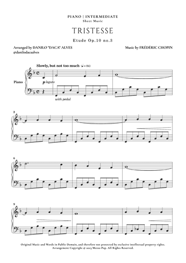 Étude op. 10 no. 3 (Tristesse) (arr. Danilo "Daca" Alves)
