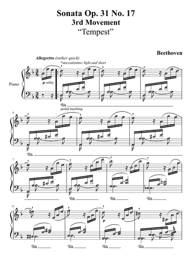Tempest Sonata Op. 31 No. 17 3rd Movement (arr. Published Harmony)