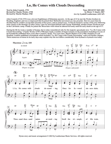 Lo, He Comes with Clouds Descending (arr. Lyndell Leatherman)
