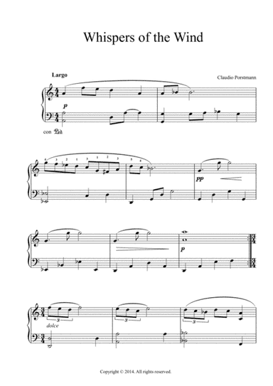 Whispers of the Wind - Easy Piano Romantic Piano solo