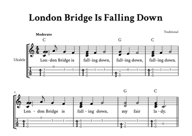 London Bridge Is Falling Down - Fingerstyle Ukulele (with TAB and Lyrics) (arr. Yuri Noronha)