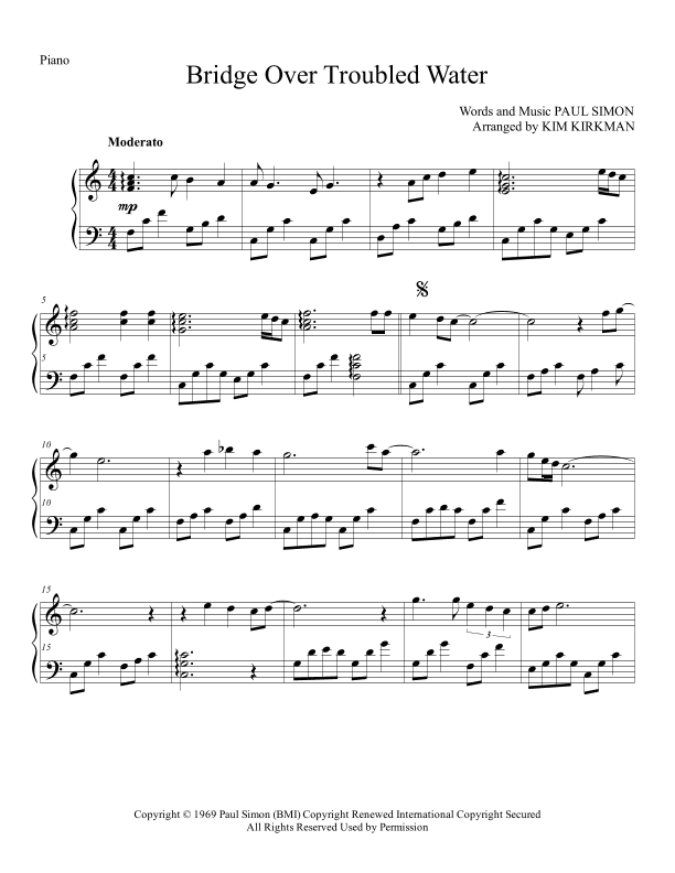 Bridge Over Troubled Water (arr. Kim Kirkman)