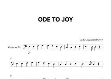 Beethoven - Ode to Joy (for Cello Solo) (arr. Cadenza Editions)