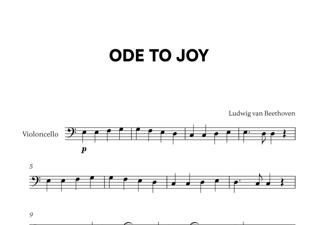 Beethoven - Ode to Joy (for Cello Solo) (arr. Cadenza Editions)