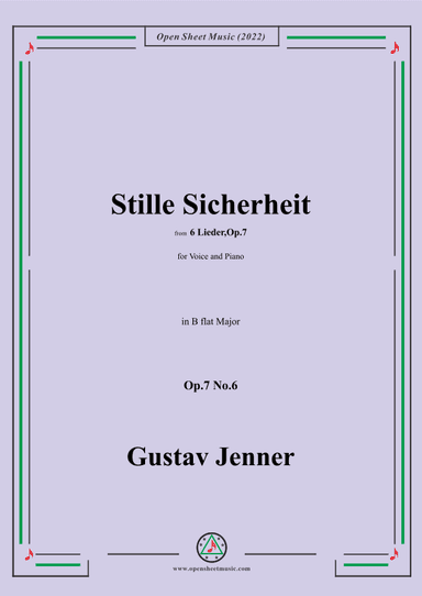 Jenner-Stille Sicherheit,in B flat Major,Op.7 No.6 (arr. OSM Press)