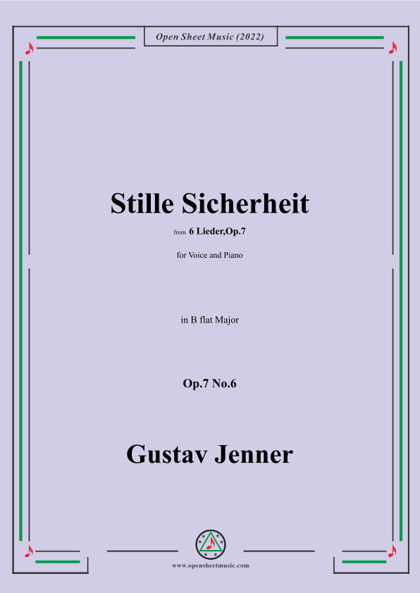 Jenner-Stille Sicherheit,in B flat Major,Op.7 No.6 (arr. OSM Press)