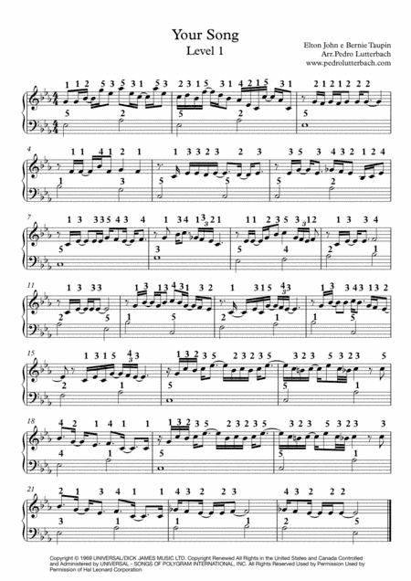 Your Song (arr. Pedro Lutterbach)