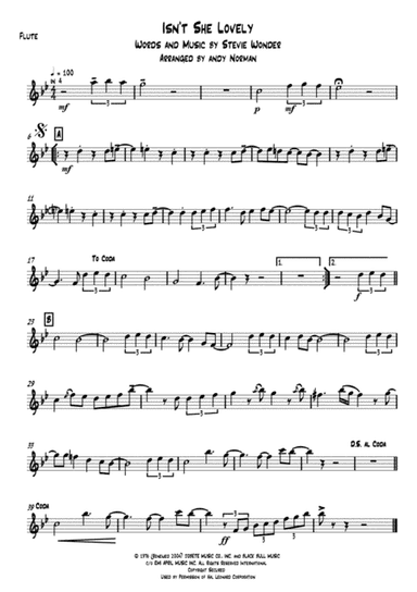 Isn't She Lovely (arr. Andy Norman)