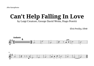 Can't Help Falling In Love (arr. Langanho)