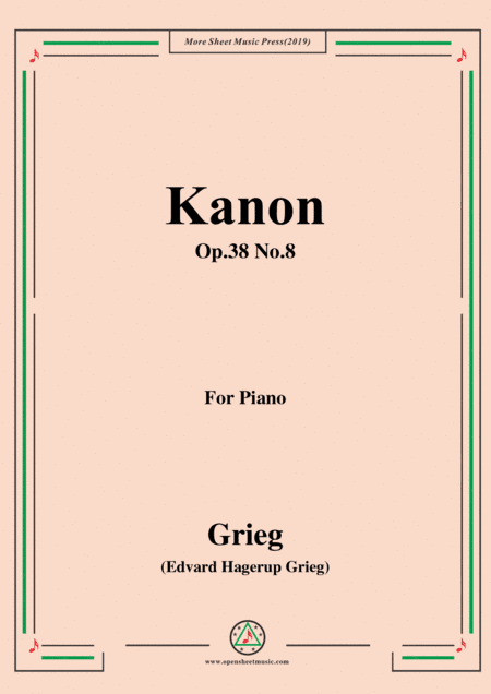 Grieg-Kanon Op.38 No.8,for Piano (arr. MSM)