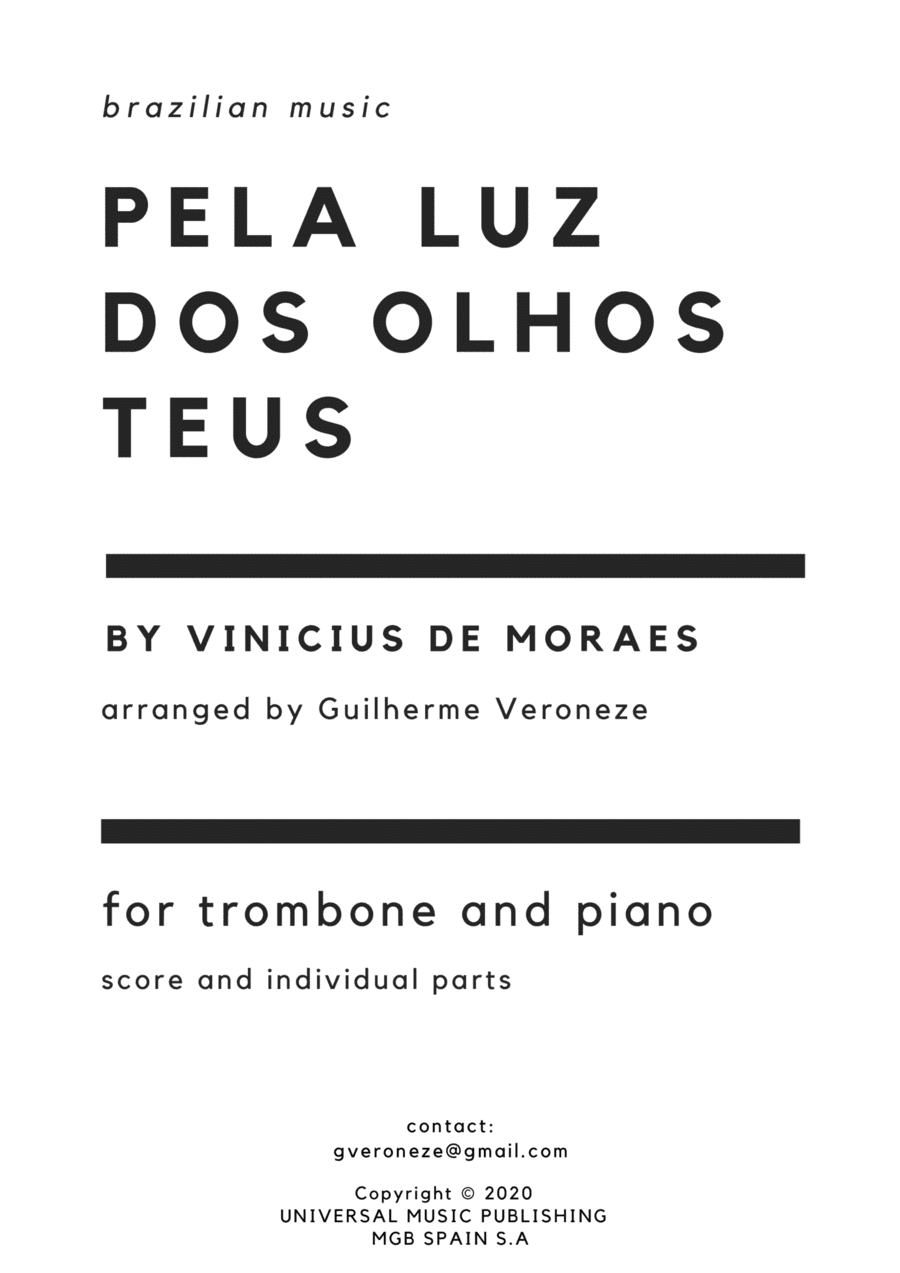 Pela Luz Dos Olhos Teus (arr. Guilherme Veroneze)