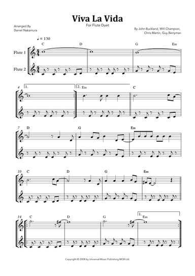 Viva La Vida (arr. Daniel Nakamura)