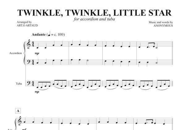 Twinkle Twinkle Little Star (arr. Art.o Artaud)