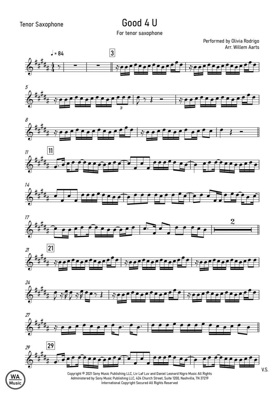 Good 4 U (arr. Willem Aarts)