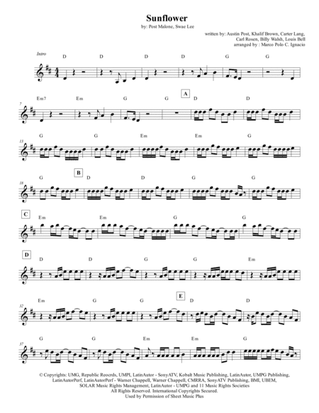 Sunflower (arr. Marco Polo C. Ignacio)