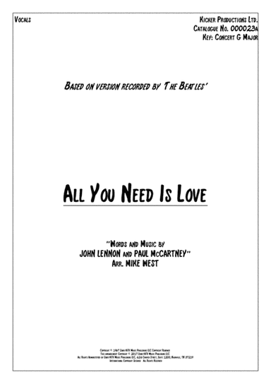 All You Need Is Love (arr. Mike West)