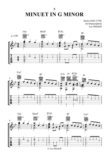 MINUET IN G MINOR (arr. Lee Mitchell)