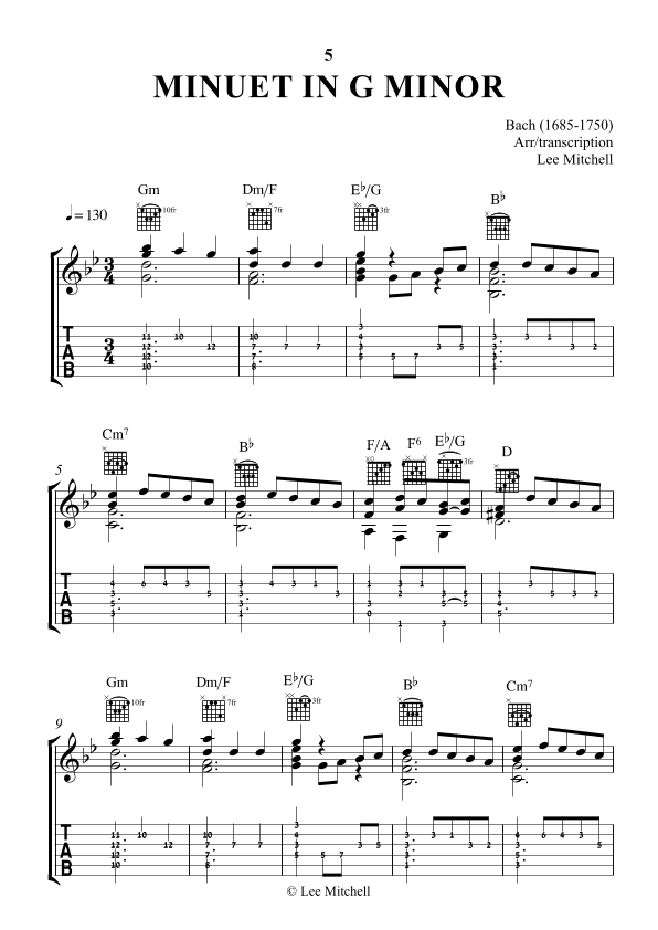 MINUET IN G MINOR (arr. Lee Mitchell)