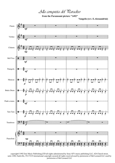Conquest Of Paradise  from the Paramount Picture 1492 (arr. Ester Alessandrini)