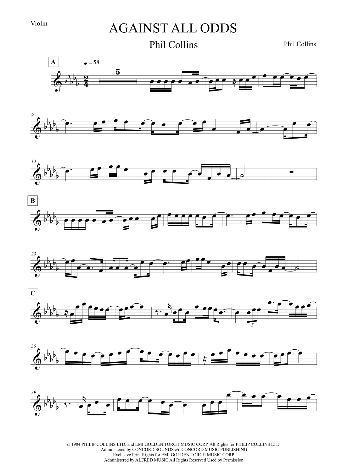Against All Odds (take A Look At Me Now) (arr. Leo Silva)