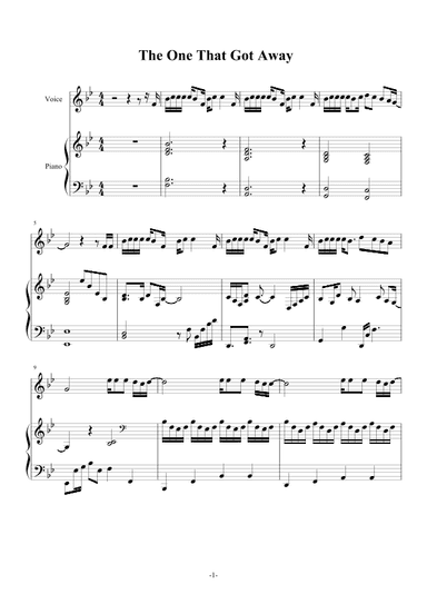 The One That Got Away (arr. Katy Perry)