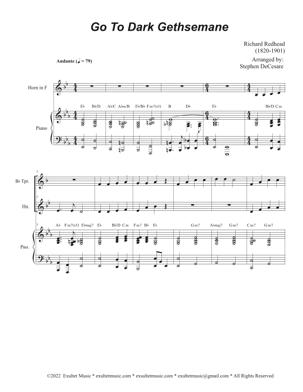 Go To Dark Gethsemane (Duet for Bb-Trumpet and French Horn) (arr. Stephen DeCesare)