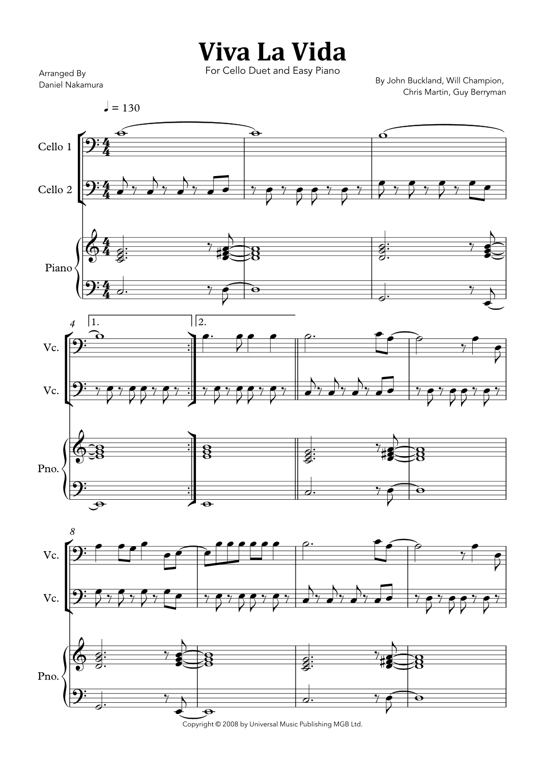 Viva La Vida (arr. Daniel Nakamura)