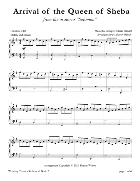 Arrival of the Queen of Sheba (arr. Sharon Wilson)