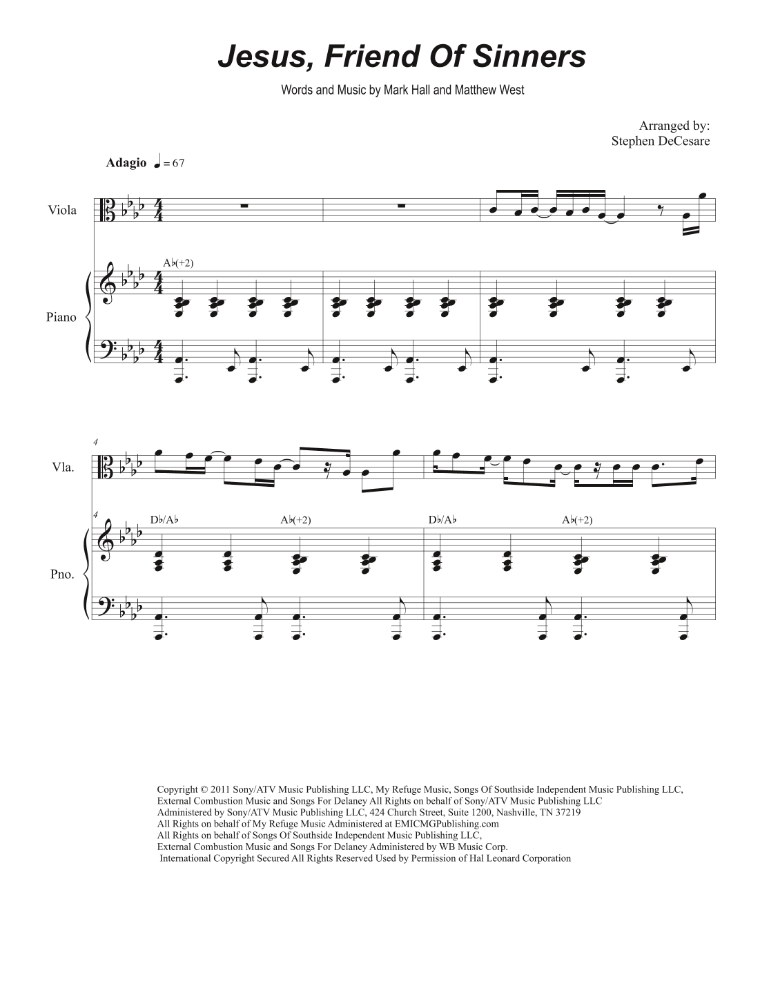 Jesus, Friend Of Sinners (arr. Stephen DeCesare)