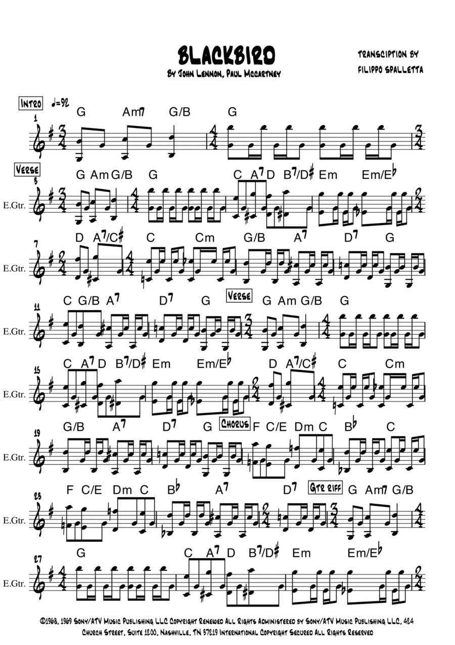 Blackbird (arr. Filippo Spalletta)