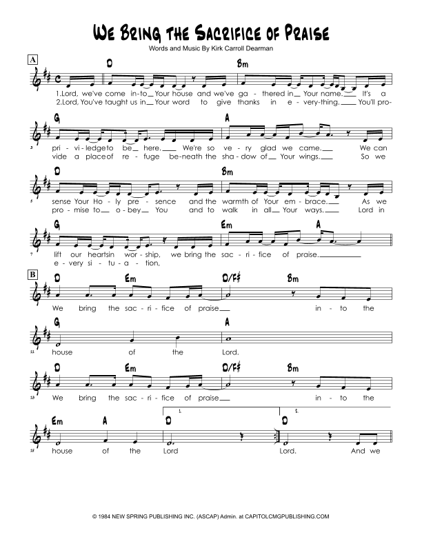 We Bring The Sacrifice Of Praise (arr. Brian Kim)