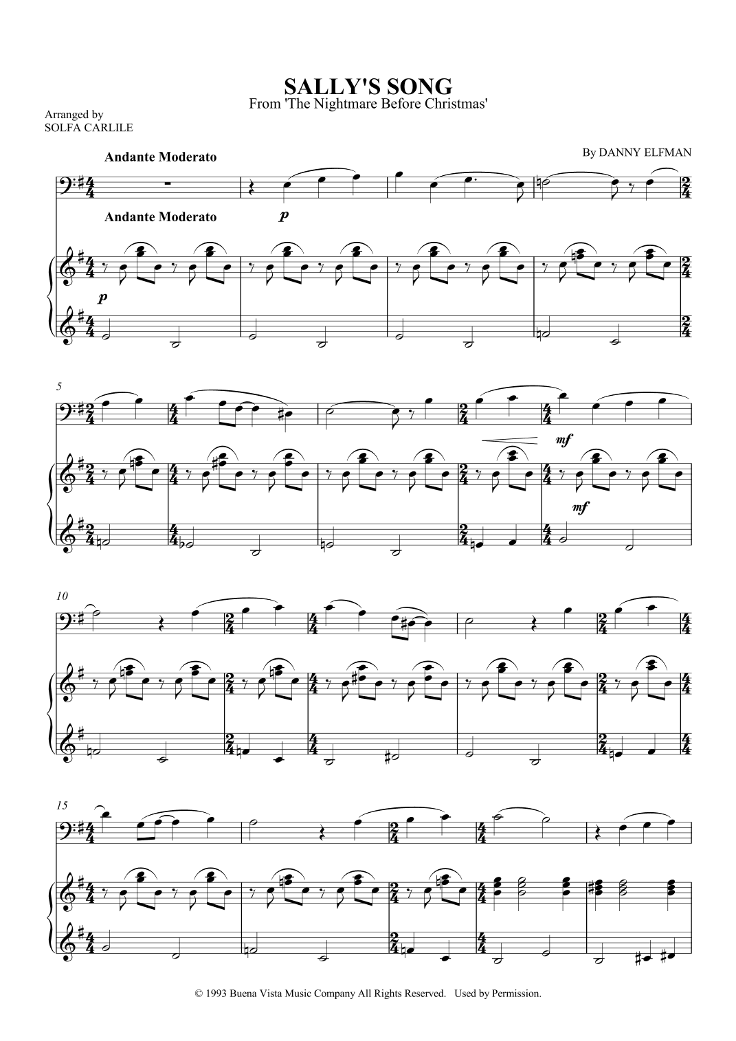 Sally's Song (arr. S Carlile)