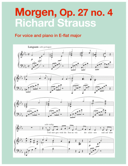 Morgen, Op. 27 no. 4 (E-flat major) (arr. Art Song Transpositions)