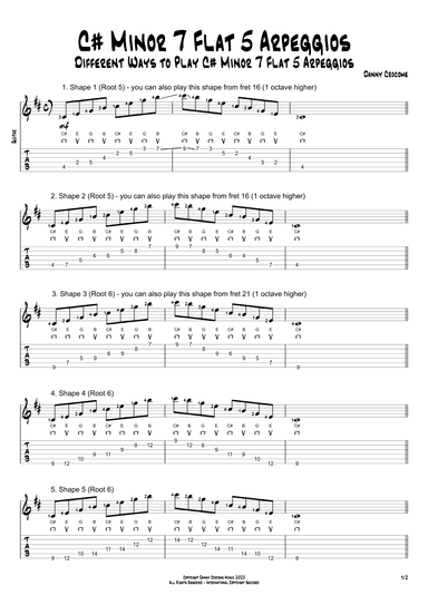 C# Minor 7 Flat 5 Arpeggios (5 Ways to Play)