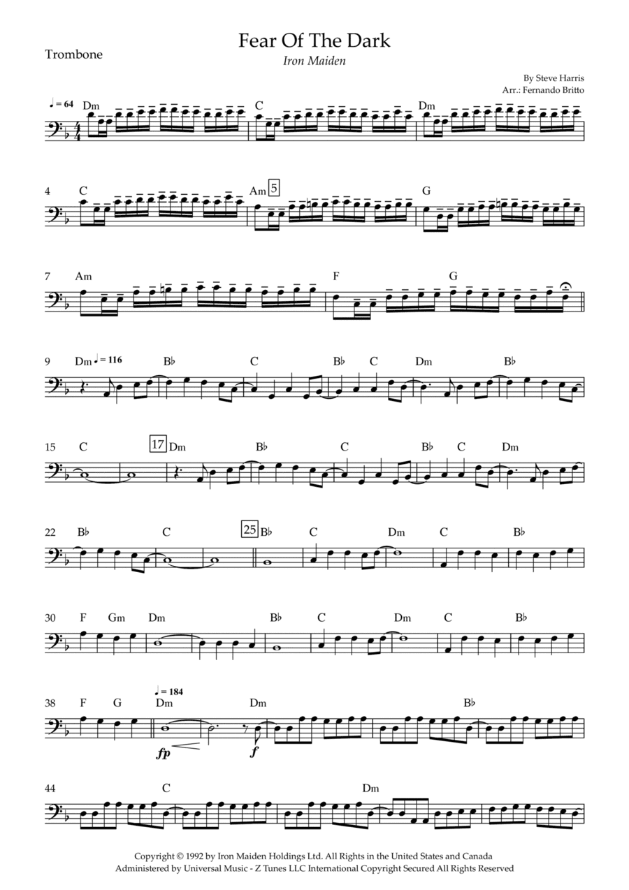 Fear Of The Dark (arr. Fernando Britto)