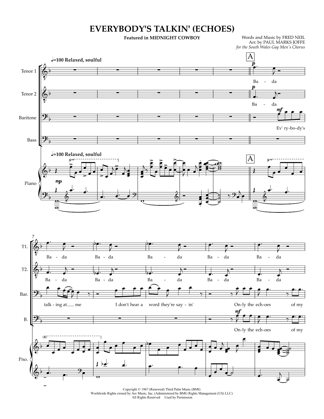 Everybody's Talkin' (echoes) (arr. Paul Marks Joffe)